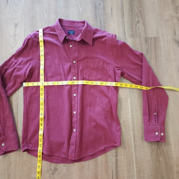 Untuckit 100% Cotton Red Flannel Button Down Long Sleeve Slim Fit Shirt - Picture 5 of 7